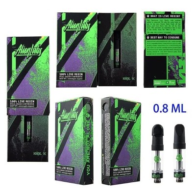 Alien labs Carts Empty Atomizer Ceramic Coil Vape Cartridge 0.8ml 1ml 510 Thread for Thick Oil Cartridge with Package