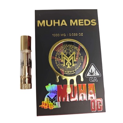 Muha Meds Carts Empty Atomizer Ceramic Coil Vape Cartridge 0.8ml 1ml 510 Thread Thick Oil Cartridge with Package