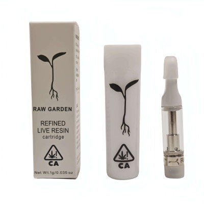 Raw Garden Glass Carts Empty Atomizer Ceramic Coil Vape Cartridge 0.8ml 1ml 510 Thread Thick Oil Cartridge with Package