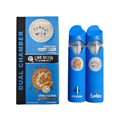 Cookies Double Flavor Disposable Vape Pen E-Cigarettes Vaporizer 380mAh Rechargeable Battery 1.0ml+1.0ml Empty Thick Oil Carts with 10 Strains--blue color