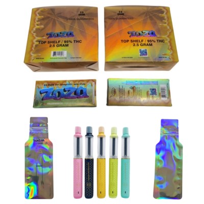 Zaza disposable Vape Pen E-Cigarettes Vaporizer 320mAh Rechargeable Battery 2ml 2.5ml Empty Thick Oil Carts with 5 Strains